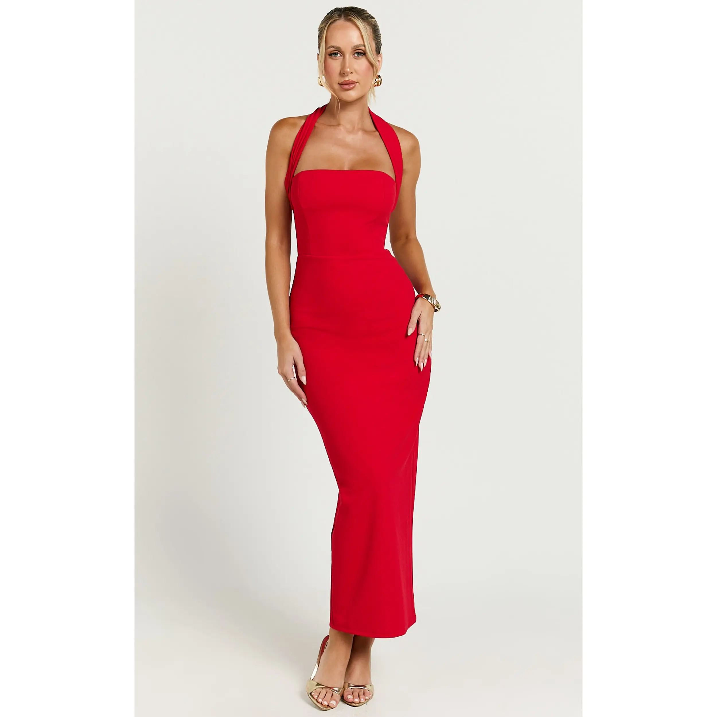 knee length dresses for ladies Salome | Chocolate Brown Twisted Asymmetric Midi Dress