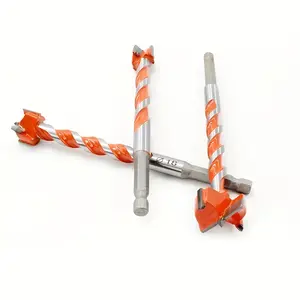 5pcs Woodworking Threaded Hole Drill Bit Extended Alloy Hex Shank for Cordless Drills Door Lock Plastic Reamer Durable Tool