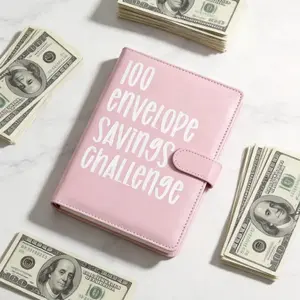 100 Envelopes Money Saving Challenge Kit, Cash Envelope Budget Binder & Planner, Save $5,050 in 100 Days, Expense Tracker, Budget Organizer, Financial Goal Planner for Adults, Families & Students,Festive gift