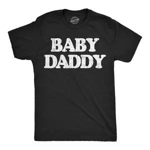 Mens Funny T Shirts Baby Daddy Sarcastic Parent Graphic Novelty Tee For Men Mens Funny T Shirts Cool Vintage Fashion T-Shirt Gift Classic Menswear Dad Joke Apparel for Men Novelty Tees for Guys Black -