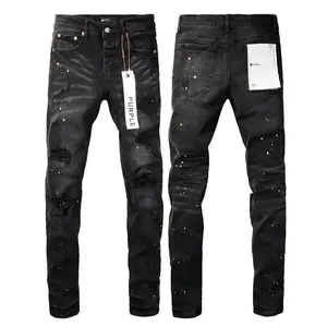 Purple Jeans Paint Hole Black 9045 2026 New Fashion Trend Quality Jeans men Streetwear Pants
