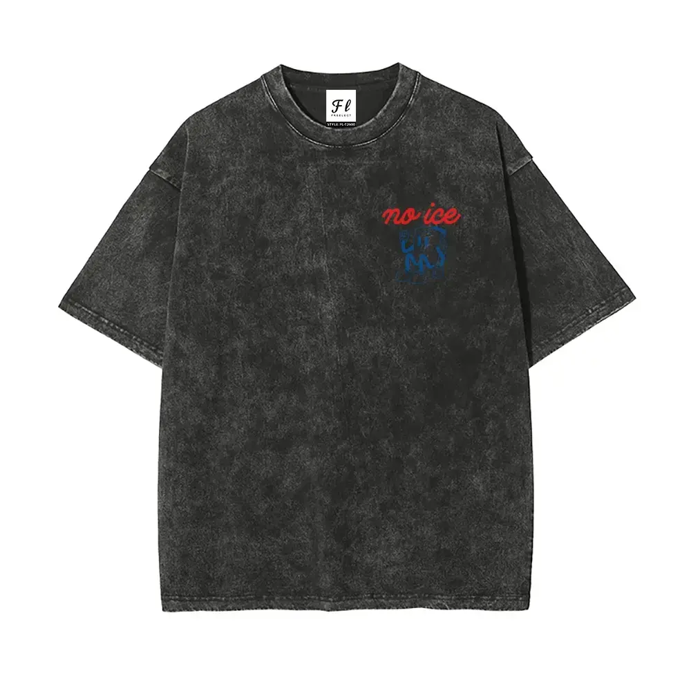 No People Illegal Anti ICE Oversize Unisex Washed T-Shirt for Women and Men's Unisex Fit Batik Cotton Oversize Streetwear Menswear Super Soft Pre-Shrunk