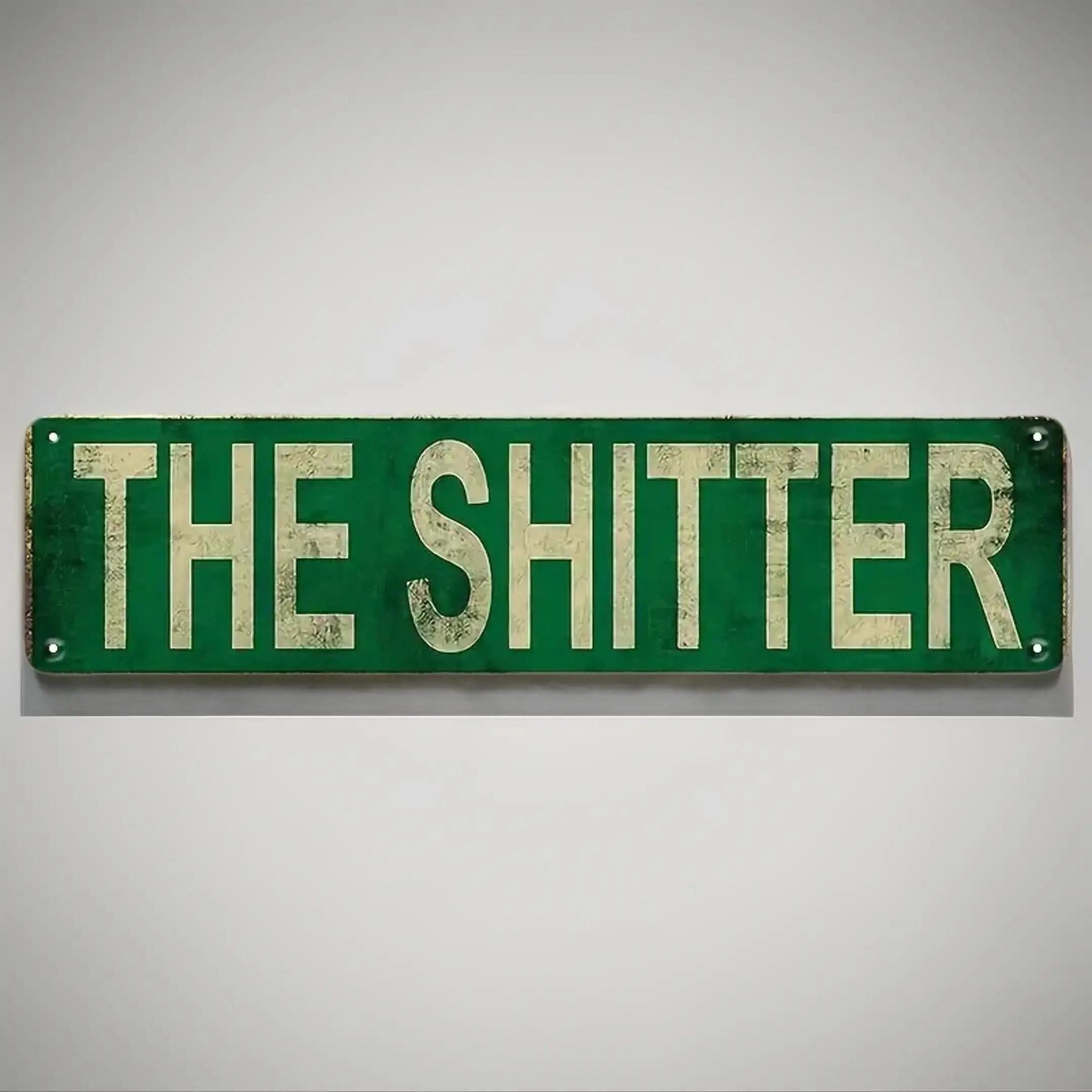 Vintage Tin "The Shitter" Letter Pattern Funny Decorative Plaque - Home Accessory, Apartment Accessories, Cool Stuff for Room, Room Decorations, Home Bar Decor