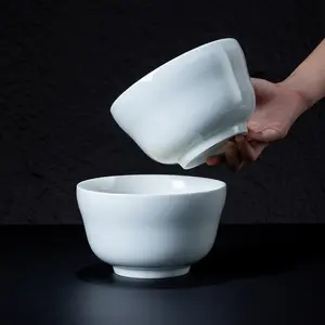 Fu Lu 6.5 Inch Ceramic Bowl, High Temperature Resistant Jingdezhen Ceramics, Premium Restaurant Tableware, Suitable for Home and Dining Room Use
