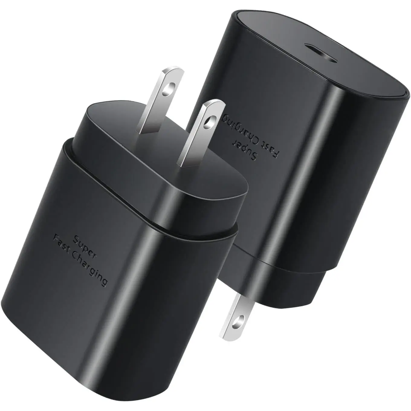 2-Pack 25W Super Fast USB-C Wall Charger with Reliable Quality, Full Compatibility for Galaxy, Note, Type-C Smartphones and Mobile Devices - Dual Set Charging Solution, 25W Charger