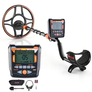VEVOR Metal Detector for Adults, 12", Professional High Accuracy Gold Detector, IP68 Waterproof Search Coil with Display, Headphones, 6 Modes, Adjustable Length, for Detecting Gold Treasure Hunting