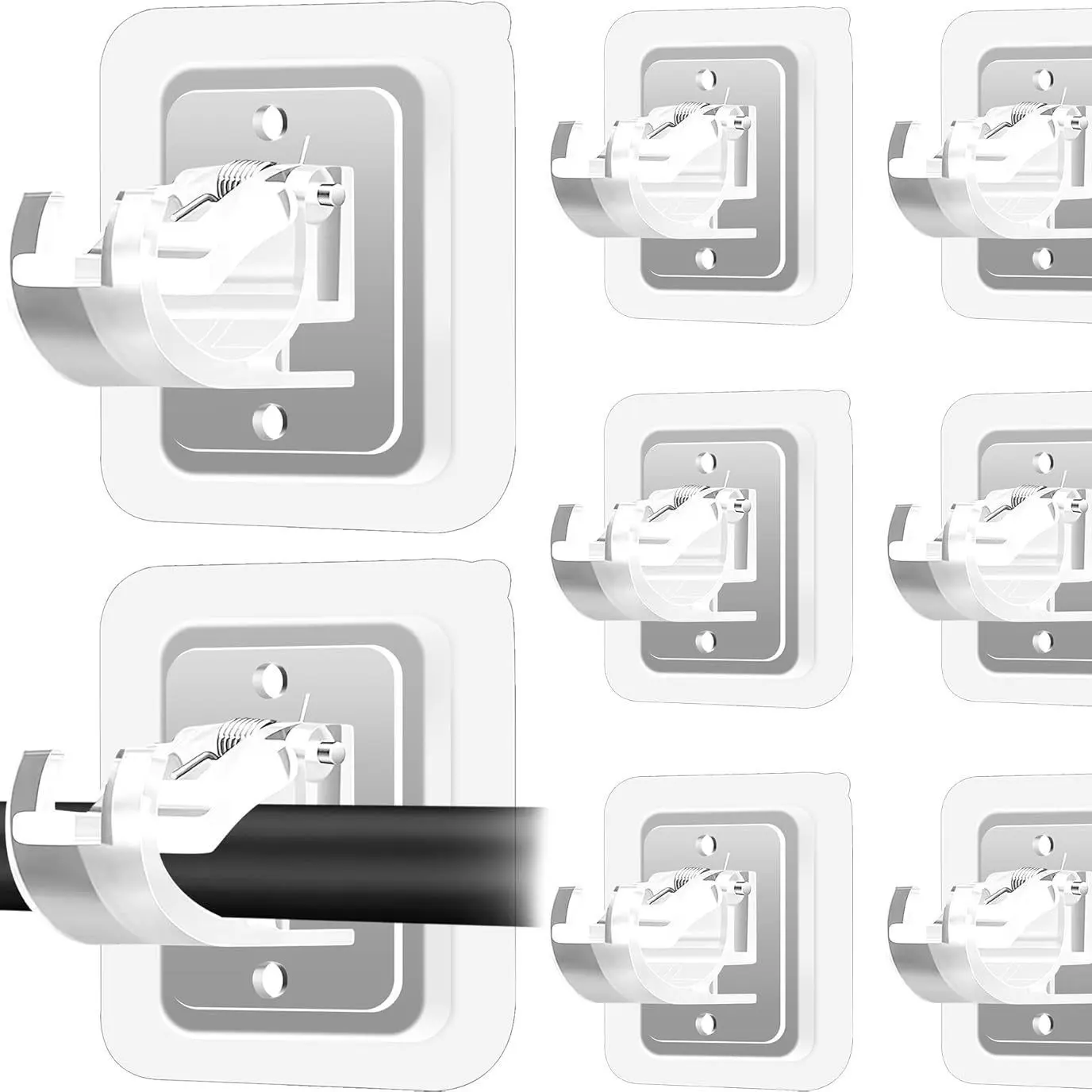 8PCS/12PCS Curtain Rod Bracket with Clips, Curtain Rod Holders, Transparent Curtain Hooks, Adjustable Rod Frame, Curtain Frame Stand, Multi-Functional for Living Room, Bathroom, Kitchen, Bedroom, Apartment