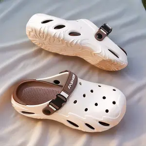 FoamFam Durable Easy Clean Clogs EVA One-Piece Waterproof Lightweight Anti-Slip Shock Absorbing Breathable Long Lasting Work Shoes for Hospital Restaurant Summer Sandals  Men Women