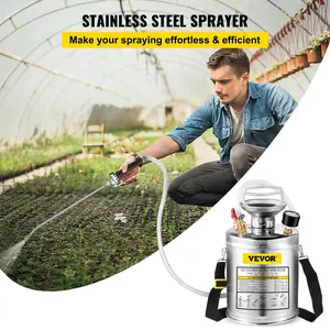 Stainless Steel Pest Control Sprayer Handheld Pumped Garden Cleaning 1 Gallon