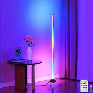 Smart RGB + IC LED Floor Lamp with Remote Control & USB Power Supply, Mobile App Controlled Ambient & Night Light, Wireless Design for Modern Home Decoration, Adjustable RGB Lighting, Christmas Gift, Remote Floor Lamps