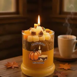 Pumpkin S'mores Candle - Perfect Fall Scented Candle for Home Decor and Ornaments Decoration with Cozy Pumpkin Design