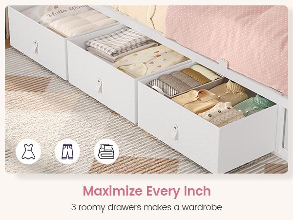 ADORNEVE Twin Corner Bed Frame with Bookcase Storage & LED Light Headboard, Charging Station, Metal Daybed with 3 Drawers & 2 Open Cubbies, for Small Bedrooms ADORNEVE Twin Corner Bed Frame with Bookcase Storage & LED Light Headboard, Charging Station, Metal Daybed with 3 Drawers & 2 Open Cubbies, for Small Bedrooms