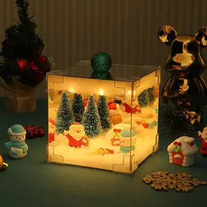 DIY Rubik's Cube Christmas Night Light, Handmade Cube Mirror Lamp, Table Lamp Decor, Creative Gift Ideal for Friends