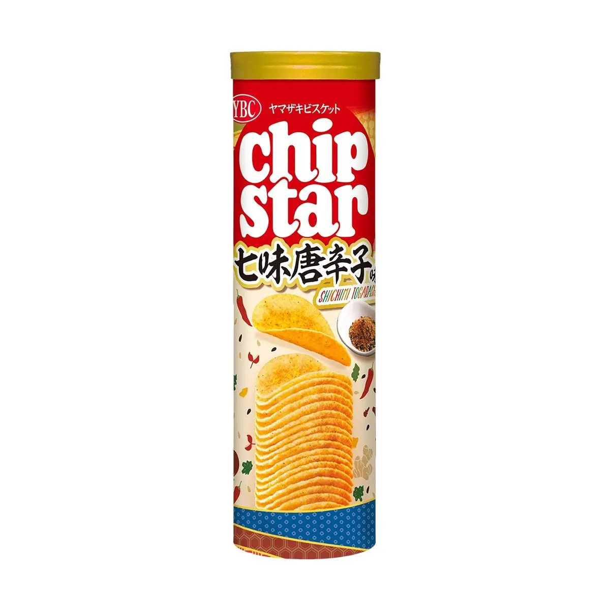 YBC Yamazaki Seven Spice Chili Potato Chips 105g - Japanese Savory Snack, Crispy & Spicy Flavor