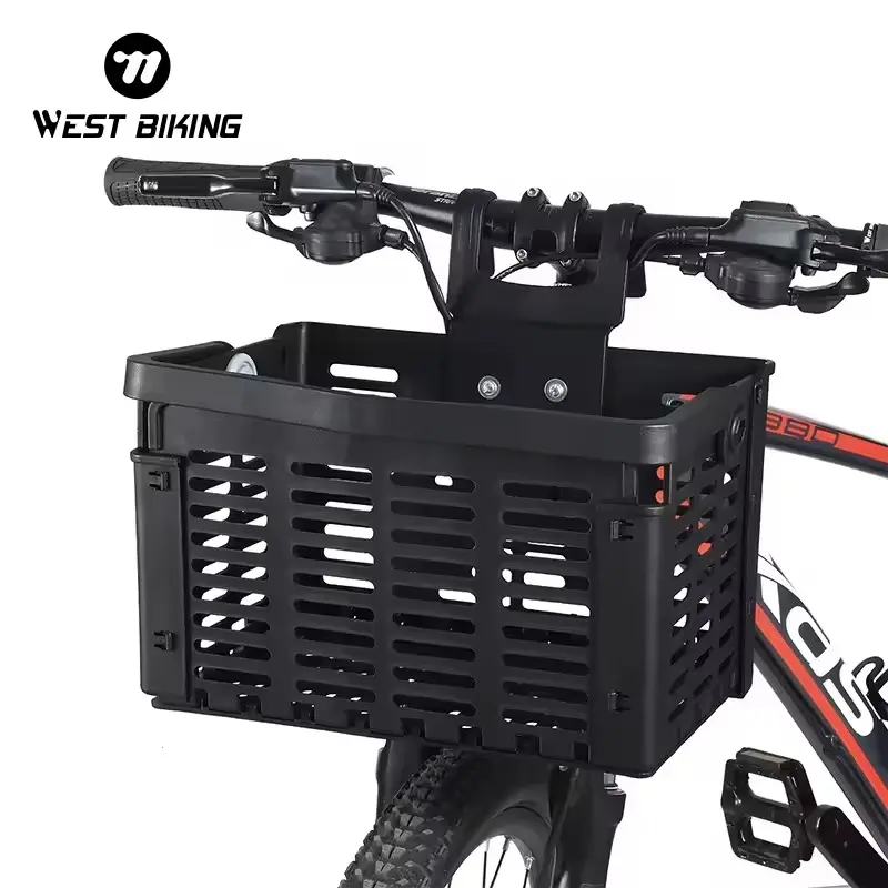 WEST BIKING New Bicycle Luggage Carrier Bike Storage Cargo Bike Rear Rack Install Tools Plastic Mountain Bicycle Large Capacity Shelf Basket Bicycle Bag