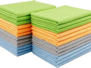AIDEA Microfiber Cleaning Cloth for Car-24PK, Premium Car Microfiber Towels, Soft & Absorbent Cleaning Cloth, Lint Free Streak Free Wash Cloth for House, Kitchen, Car (12in.x16in) Set Window