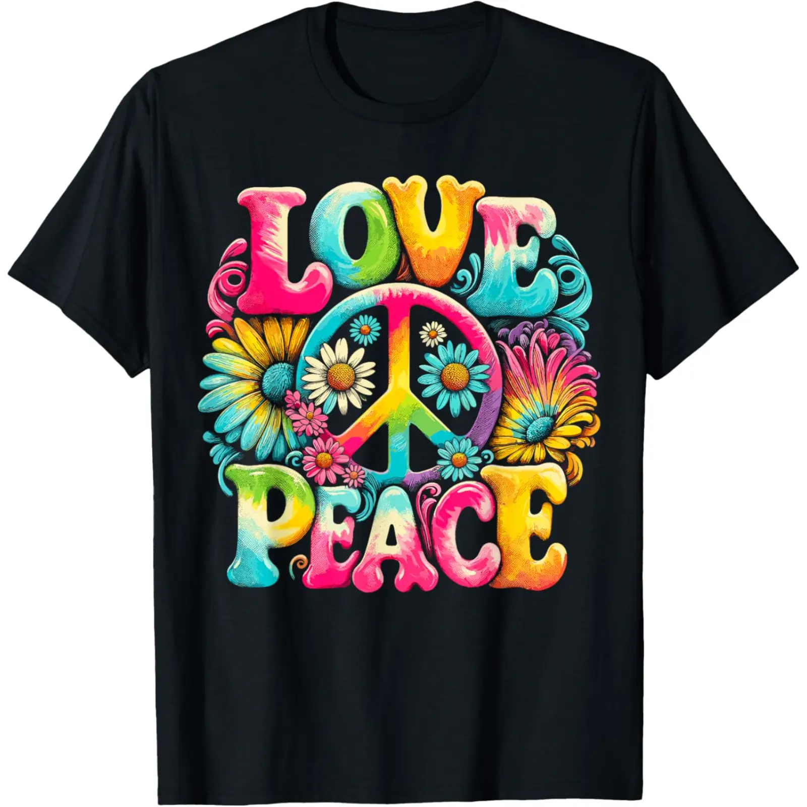 Hippie Peace Sign Love Tie Dye Hippie T-Shirt