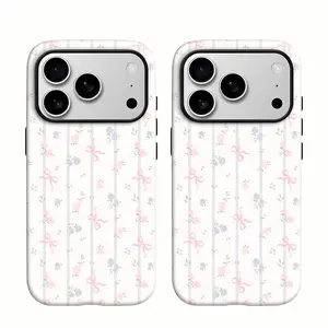 Floral Ribbon Pattern Phone Case — Compatible with Samsung S26/S25/S24/S23/S22/S21 and iPhone 17/16/15/14/13/12/11 Phone Cases. Stylish, durable, and the perfect gift for loved ones.