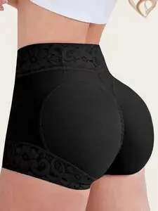 1 Count Women's High-Waisted Tummy-Control Briefs, Fajas, Lace-Trimmed Butt-Lifting Shaping Briefs, High-Compression Opaque Shaping Pants, Fit, Firm Waist And Lift Buttocks, Suitable for Daily Wear and Special Occasions, Shapewear, Underwear