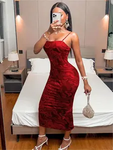 Going Out Dress Alert!red Red Marble Bodycon Spaghetti Strap Sleeveless For Your Next Formal Party Womens Timeless wear Evening Dresses Crop Top Low Rise Pleated Skirt Y2K Style Bottoms Business Casual Wide Leg Pants, perfect gift