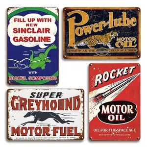 Vintage Motor Oil Gas Sign, Metal Tin Sign, Wall Hanging Tin Plate Poster, Retro Art Decor, Rustic Farmhouse Design, Home Office Decor, Indoor & Outdoor Decorative Plaques