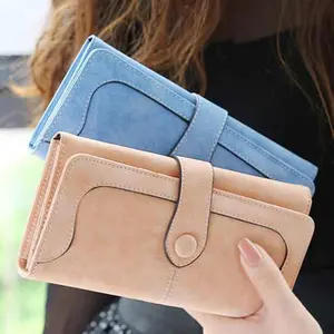 Women's PU Leather Slim Wallet – Matte Handheld Long Clutch with Multiple Card Slots, Casual Stylish Wallet for Daily Use