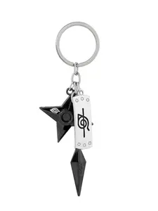 Anime Ninja Village Keychain, Metal Shuriken Kunai Pendant, Fan Cosplay Accessory, Casual All-Seasons Keychain, Plain Style, Keychain Charm, Metal Keychains, Key Charms