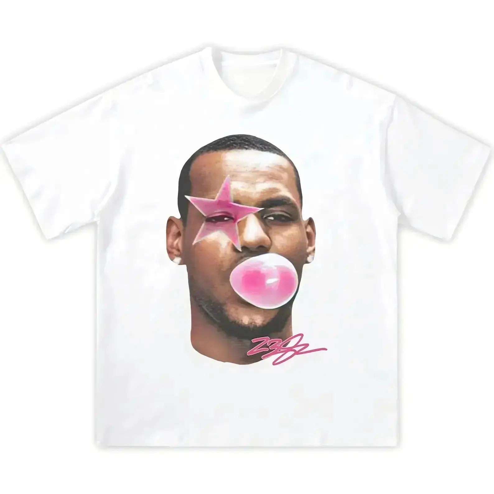 Lebron James Bubble Gum Shirt Vintage Basketball Graphic Tee for Men Women Y2k Streetwear