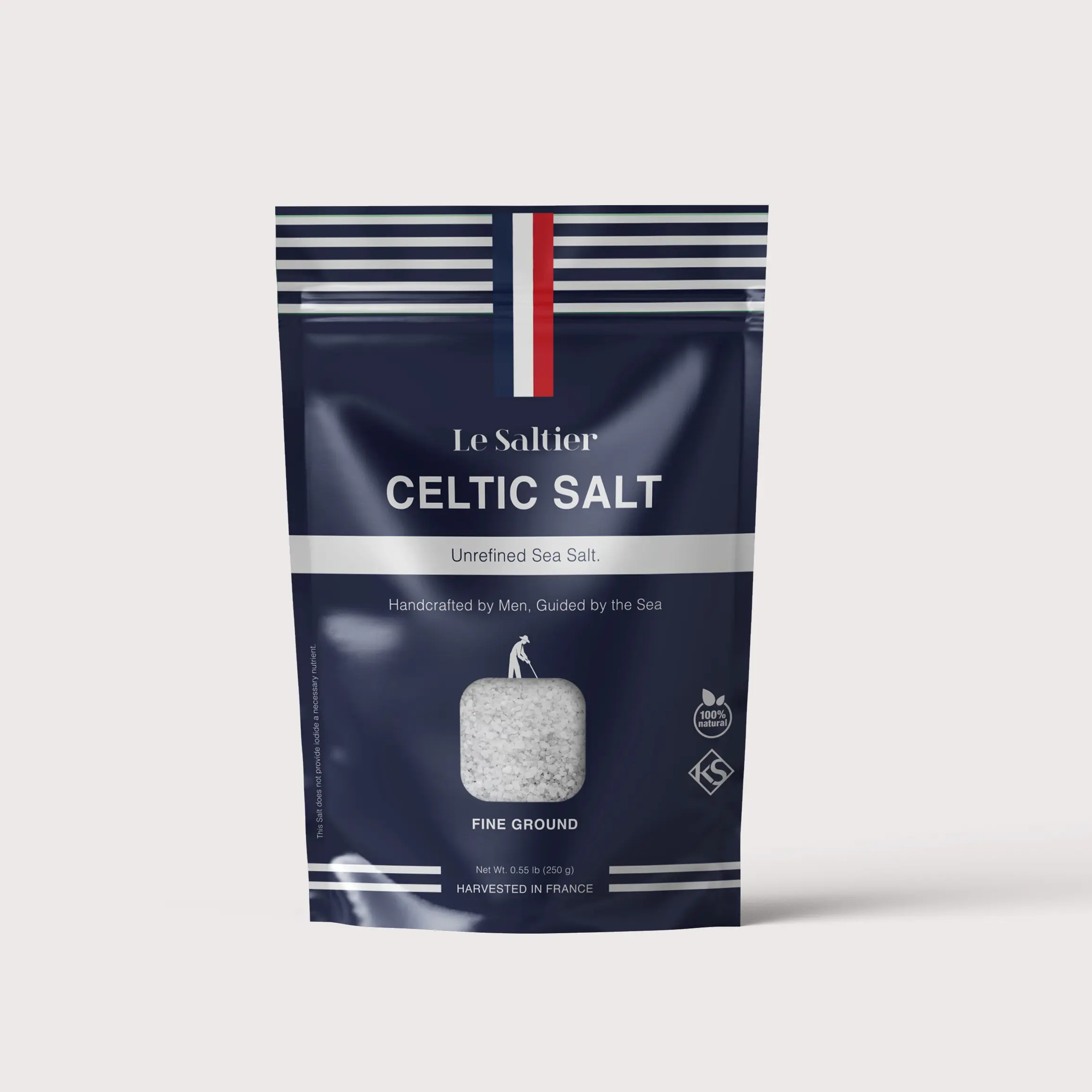 Le Saltier Celtic Salt fine 0.55lb Unrefined sea salt 100% organic Handcrafted