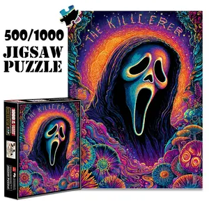 1pc 1000 piece adult puzzle 70x50cm The Screaming Ghost with Psychedelic Surroundings500 pieces paper jigsaw puzzle suitable for DIY creative games for adults and families, birthday and holiday stress