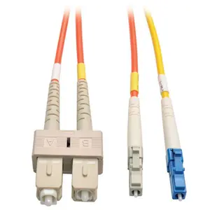 Tripp Lite N425-02M Fiber Optic Cable - LC Duplex Male Connector, 6 ft, Offsets Single Mode Laser Launch, Runs 1000Base-LX Gigabit Ethernet, Compatible with 62.5/125 & 8.3/125 Fibers, LC GBIC Accessory for Phones & Electronics Audio-Video Use