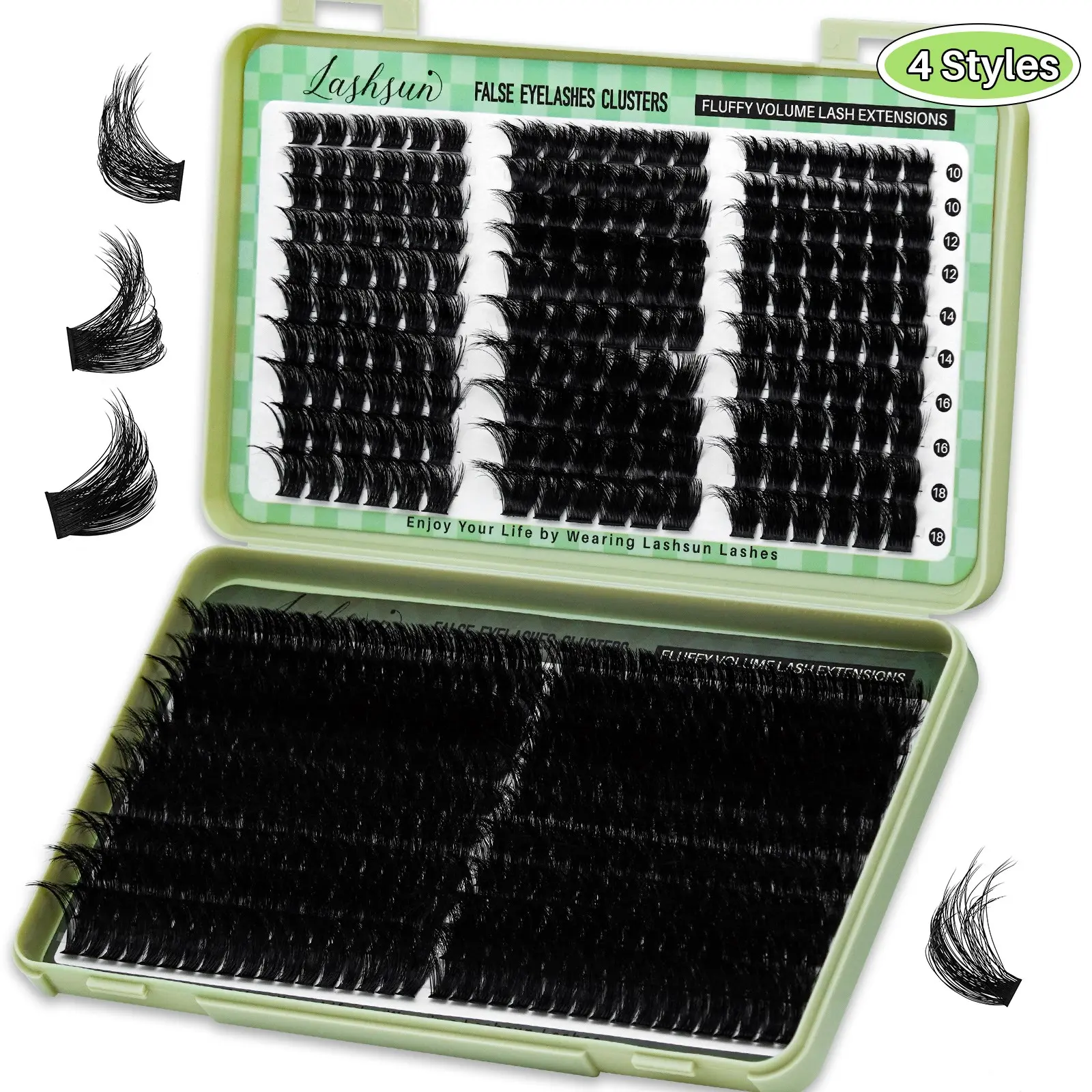 540PCS D Curl 4 styles 10-18mm/14-22mm Mixed Length 3D Effect Individual Lashes Kit Eyelash Extension Long-Lasting Lashes Kit With Lash Bond&Seal Lash Remover And Tweezers, Eyelash Extensions Set, Long Lasting Eyelashes, Perfect for Beginners&Proficient