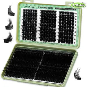 540PCS D Curl 4 styles 10-18mm/14-22mm Mixed Length Volume & 3D Effect Individual Lashes Kit Soft And Comfortable False Eyelashes Eyelash Extension Long-Lasting Lashes Kit With Lash Bond&Seal Lash Remover And Tweezers, Perfect for Beginners&Proficient