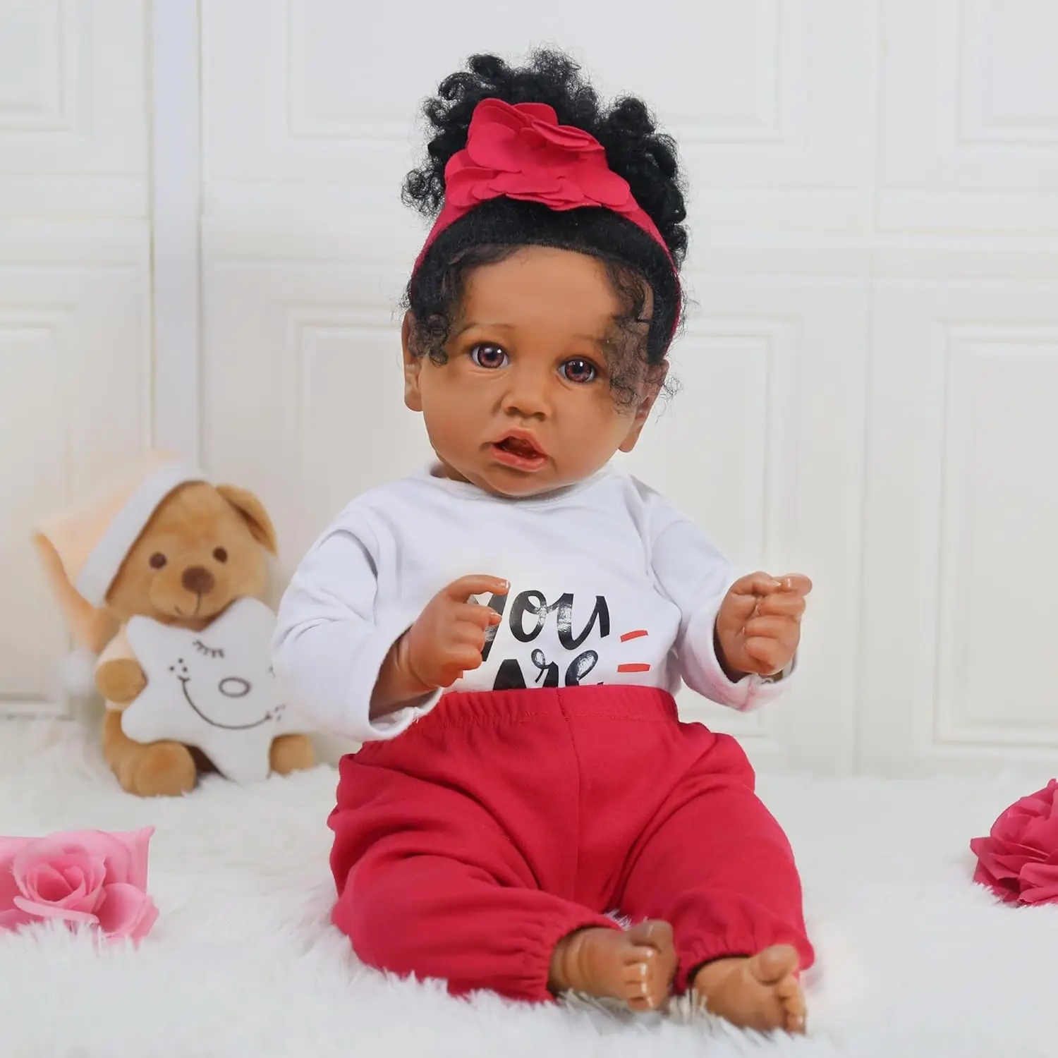20-Inch Lifelike Reborn Doll for Kids 3+ - Vinyl Head & Limbs, Cloth Weighted Body, Outfit Included - Halloween & Christmas Birthday Gift .