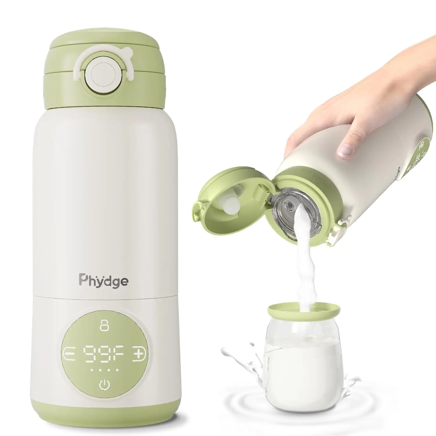 Portable Bottle Warmer for Travel, 15oz Baby Milk Warmer for Breast Milk, Formula & Water, Rechargeable Bottle Warmer with Precise Temperature Control