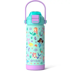 Back to School Gift,Fimibuke BPA-Free Insulated Water Bottle, 14/18oz Leak Proof 18/8 Stainless Steel Vacuum Tumbler with Pop-Open Straw & Spout 2-in-1 Lid, Travel and School Cup,Birthday's Gift