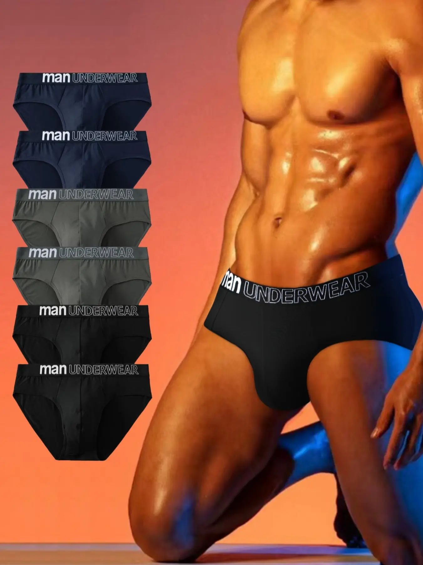 Men's Letter Tape Solid Colored Triangular Underpants for Daily Wear, Casual Men's High Stretch Underwear for All Seasons, Undergarments