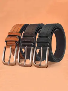 1PCS, Men's Luxury Belts - Casual Business Belt, Classic Square Buckles, Adjustable Length, Perfect Fit, ideal for Jeans and Formal Pants, including Elegant Belt Bodies - Black, Orange and Dark Brown