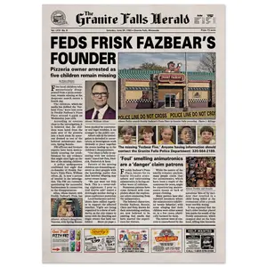 Five Nights at Freddy's Movie Newspaper Poster 