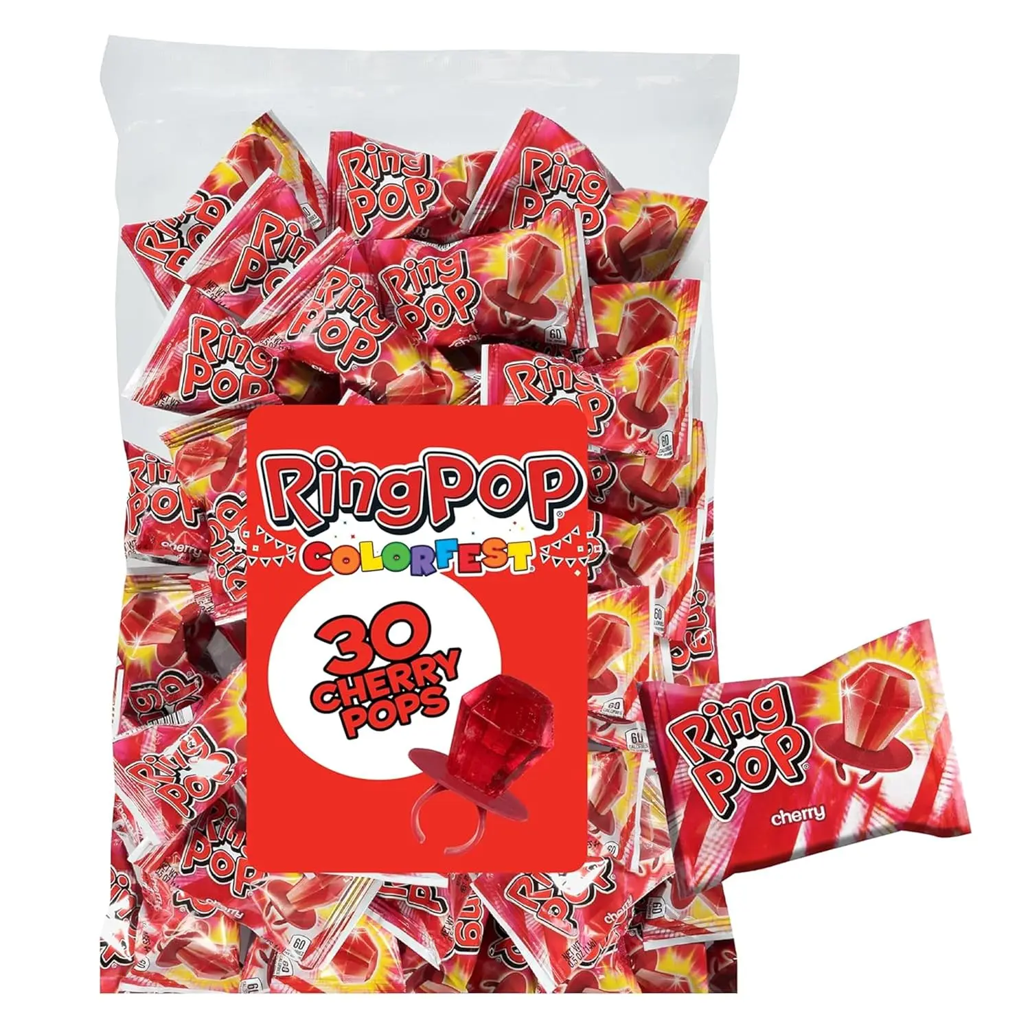 Red Candy Lollipops, 30 Ct Bulk Individually Wrapped in Red Cherry Flavor, Full Size, Fun Hard Candy For Birthday, Party Favors, Bachelorette Parties & Gifts For Kids