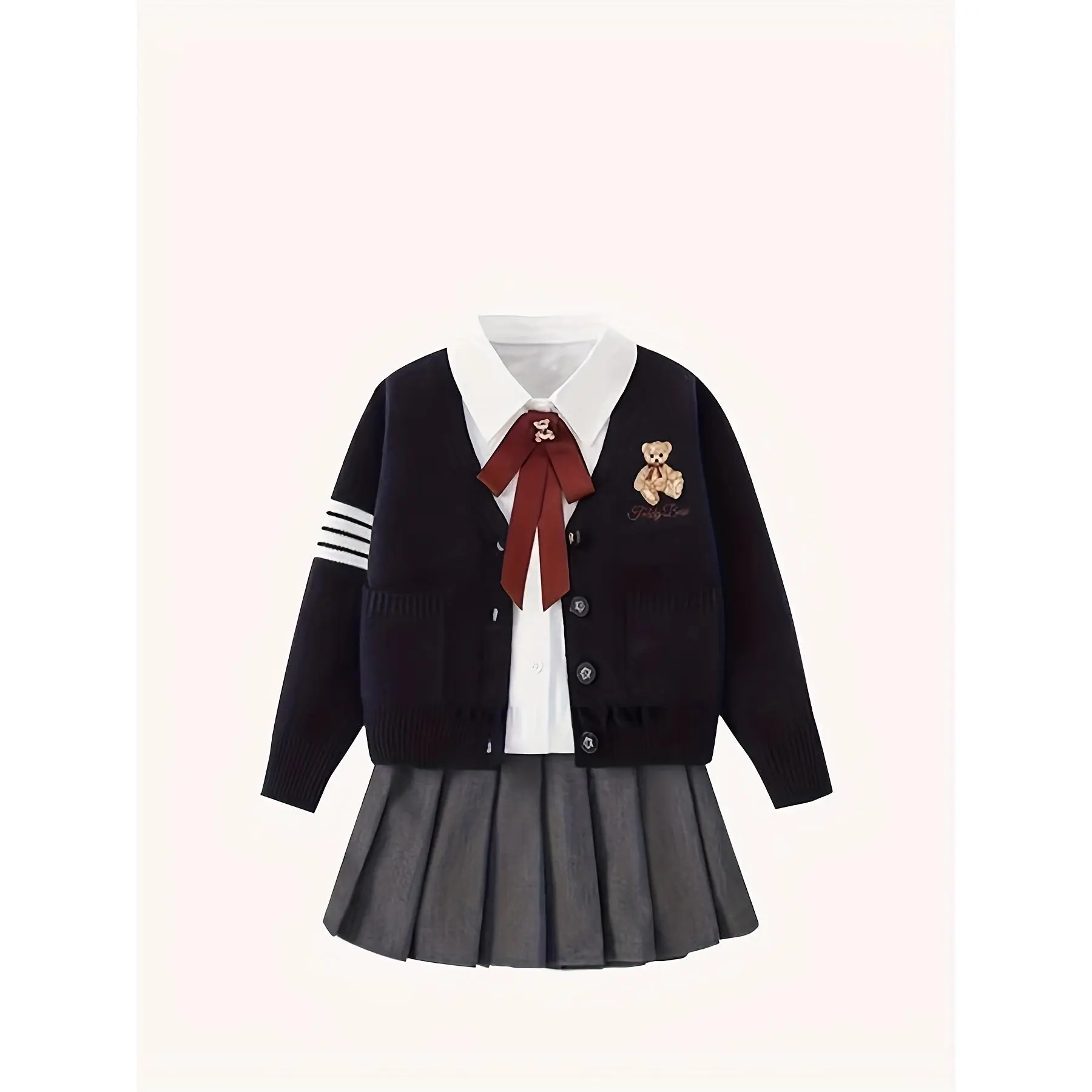 A Spring And Autumn Style JK Uniform Set for Girls, Featuring a Dress Suitable for Young Children, Perfect for Outings, Without a Bag-DHY