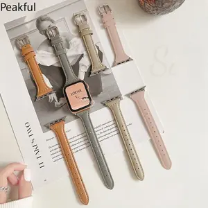 Applicable to apple watch smart watch s98se/ultra small waist women's leather apple strap cross-border