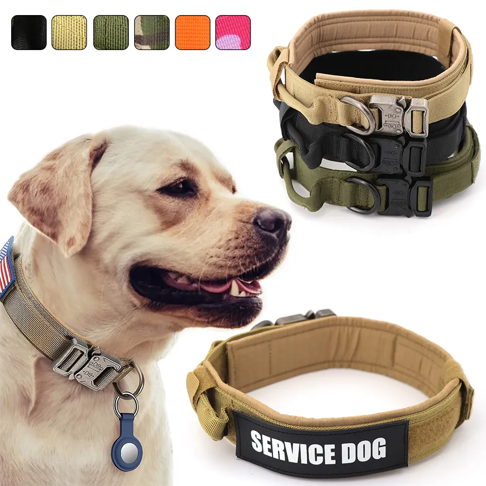 Tactical Dog Collar with Handle – Adjustable Heavy Duty Military Collar,#SummerWins #DealsForYouDays, Perfect for Training – for Large & Medium Dogs
