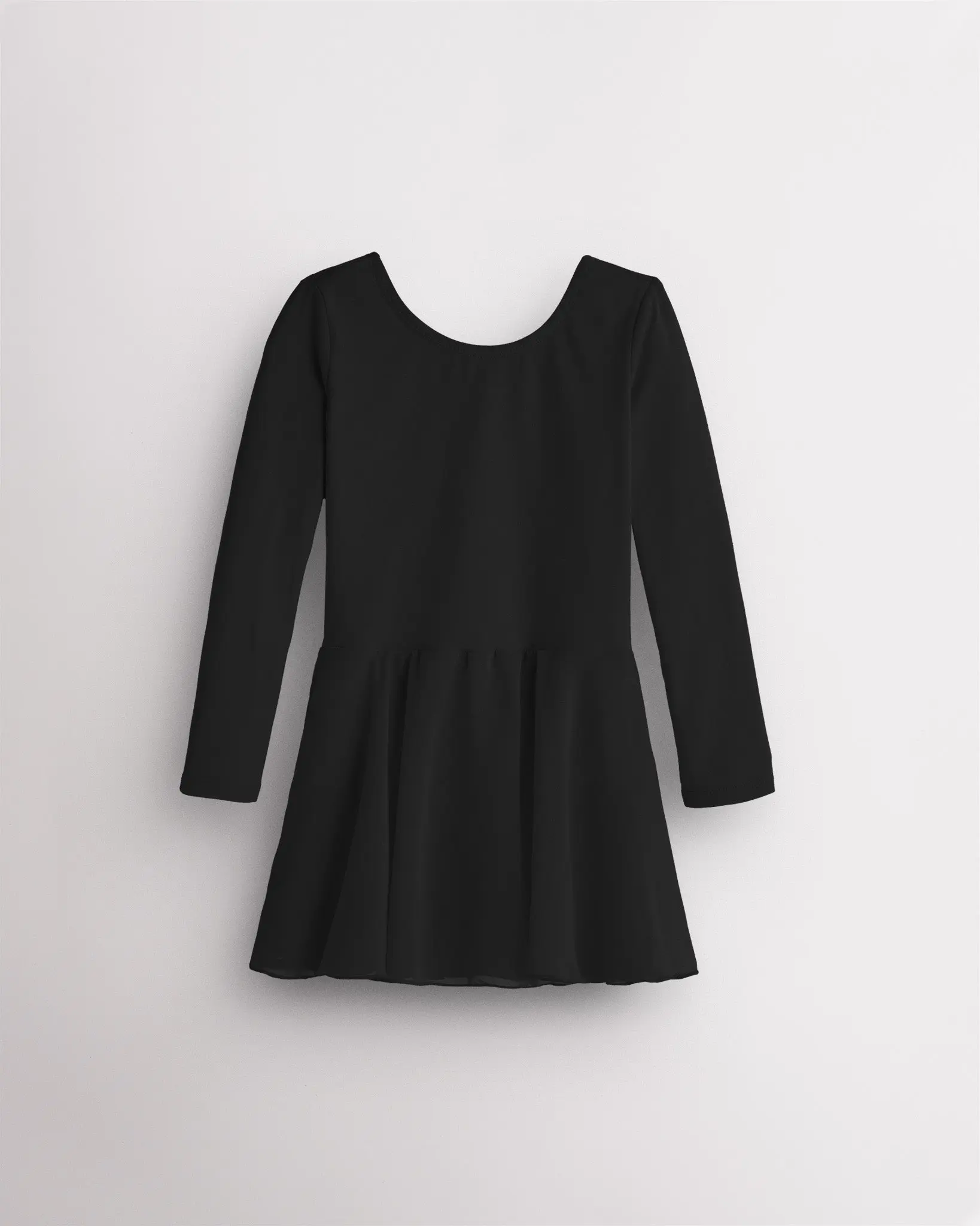 Girls' Long-Sleeve Ballet Leotard with Sheer Skirt, Dancewear for Dance Performances