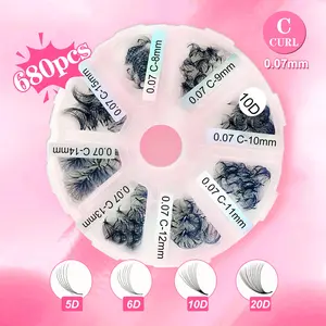 Mixed Length Individual False Eyelashes, 1 Box Natural Look Eyelash Extensions, Self Grafting Curl Eyelashes, Eye Makeup Enhancement False Eyelashes, Fluffy Lash Clusters, Cosmetic
