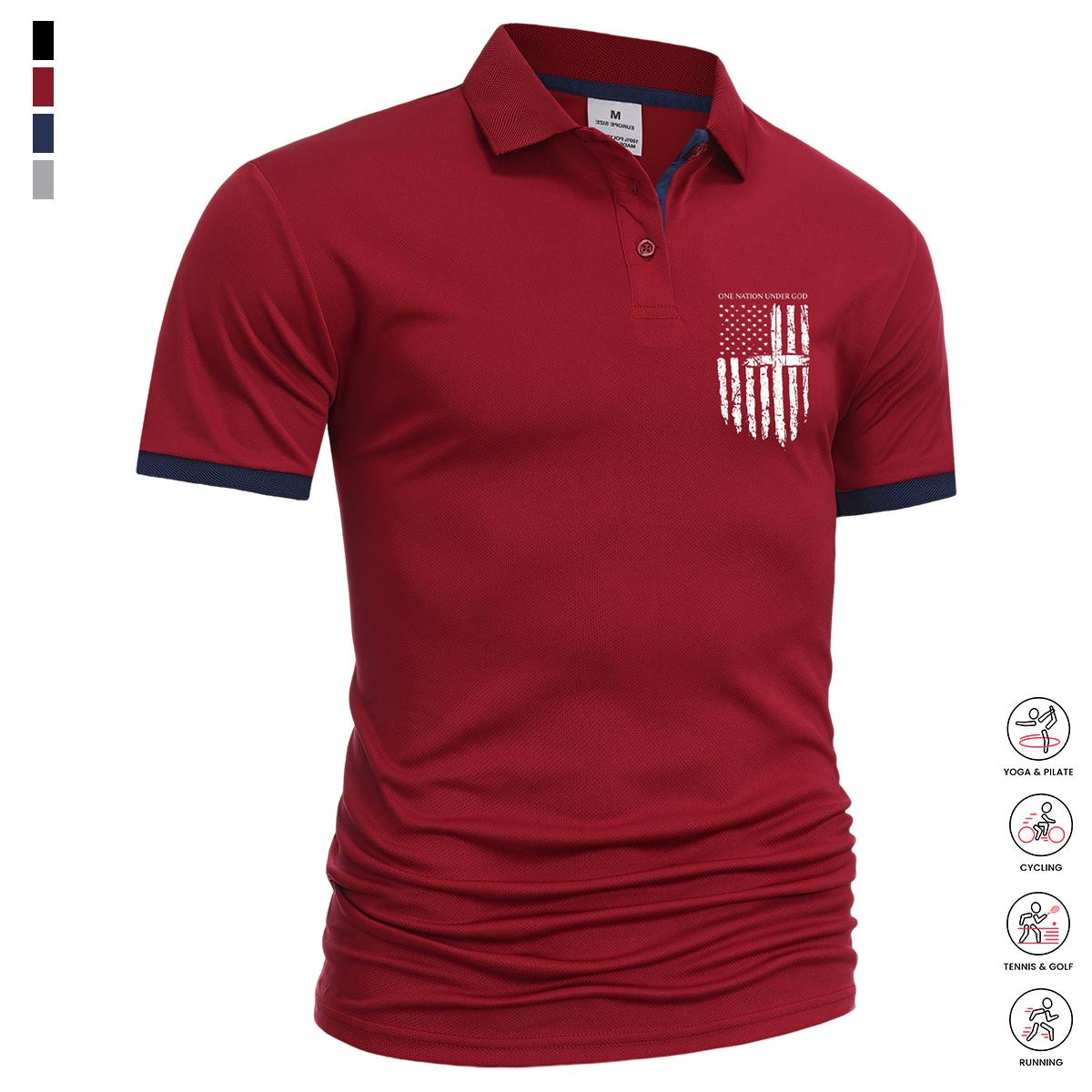 Men’s summer essential 6-pack polo shirts—simple commuter style with contrast stripe accents at the collar and cuffs; versatile short-sleeve design suitable for business meetings, friend gatherings, sports, fitness, and more.