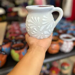 Traditional Mexican caffe mugs taza jarrito de barro