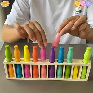 21-Piece Plastic Color Guess Bottle Challenge Game Set, Interactive Family Fun Game, Memory & Logic Thinking Training Toy, Birthday Gift for Kids