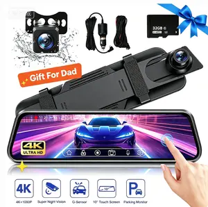 【FathersDayGift】KEPEAK Car Dash Cam Dual Front and Rear, 1080P FHD Dashboard Camera, 10" Full Touch HD 1080P Car Dual Lens DVR Rear View Video Dash Camera Cam, Video Recorder Waterproof 24H Park Monitor, Night Vision,for Valentine’s Day Gift