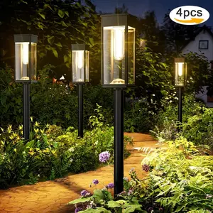 Outdoor Solar Pathway Lights, 1/4/8 Pack Outdoor Bright Solar Lights, IP44 Solar Garden Lights, Solar Landscape Lighting for Yard Patio Walkway Driveway Pathway (Warm White)